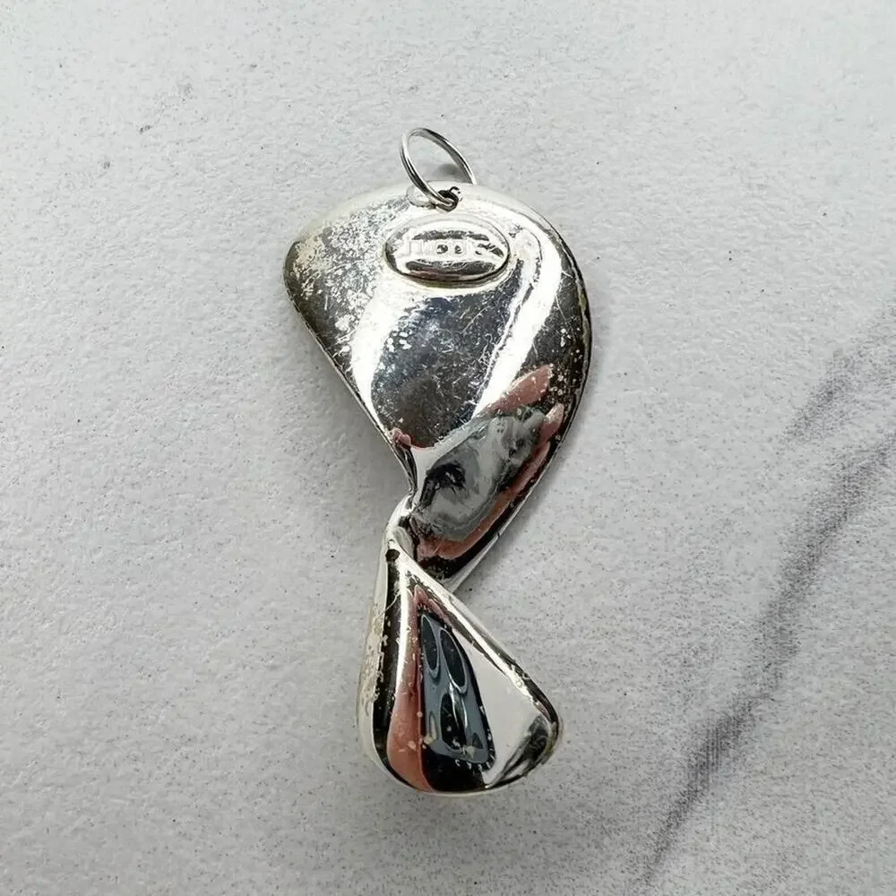 Chico's Silver Tone Twist Upcycled Pendant